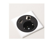 Netbox Point nickel 
SCH-D + RJ45 Cat 5 + USB
Inkl. Zuleitung ca. 2,9 m